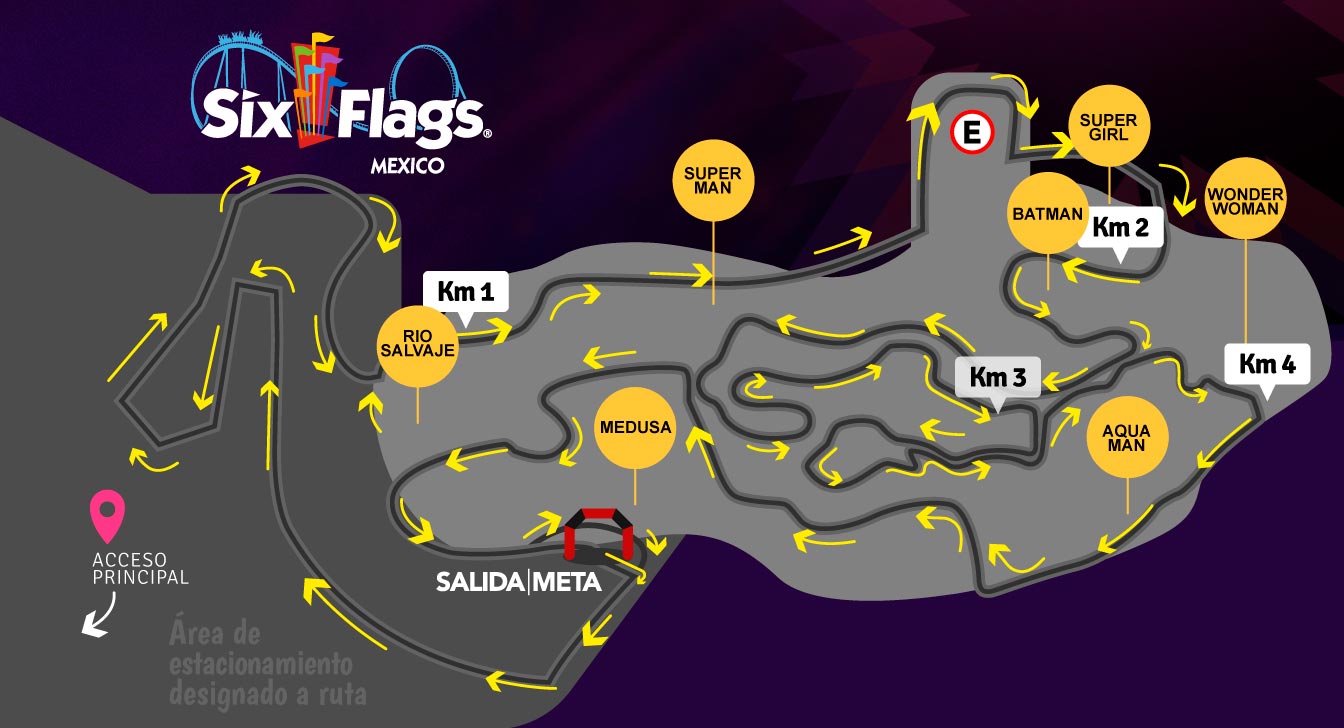 carrera con causa Mosaico Down six flags